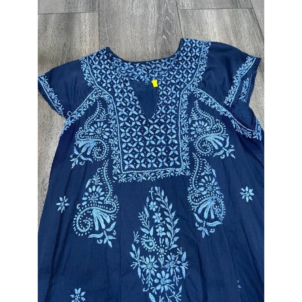 Roller Rabbit Floral Y2K preppy Embroidered Dress Blue Small A005501 - Picture 6 of 10